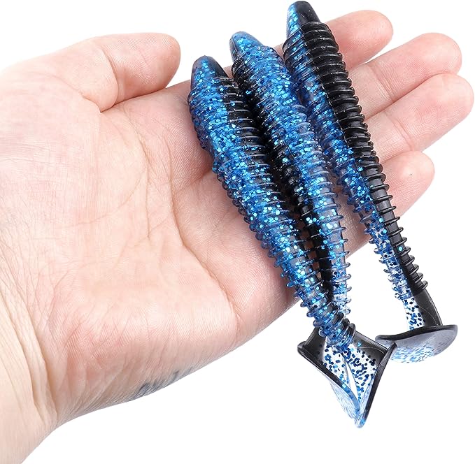 Paddle Tail Swimbaits 100/80/50PCS, 5/4/3/2 inch Soft Fishing Lures Bulk Pack – Durable Lifelike Action Lures for Bass, Trout, Crappie – Freshwater & Saltwater Fishing Gifts