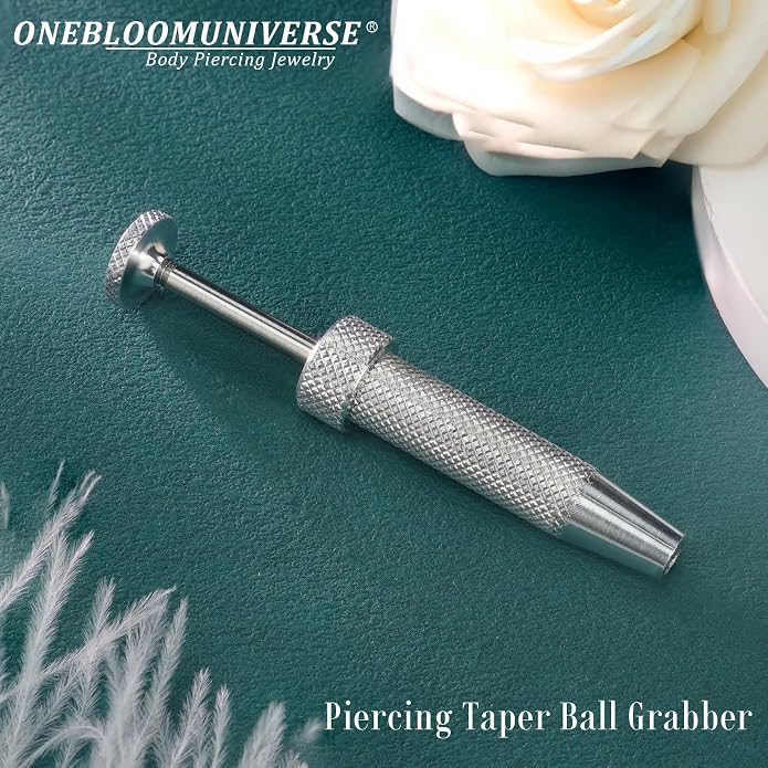 Upgraded Anti-Slip Piercing Ball Grabber Tool with Ergonomic Design for Changing Jewelry, Stainless Steel Jeweler Pick Up Tool 4 Claw Gem Piercing Changing Tool Body Piercing Kit for Ear Nose Lip