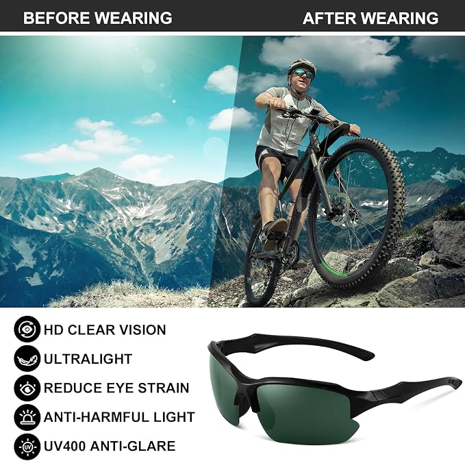 4 PACK Polarized Sport Sunglasses for Women Men UV Protection,Running Cycling Fishing Sunglasses Outdoor