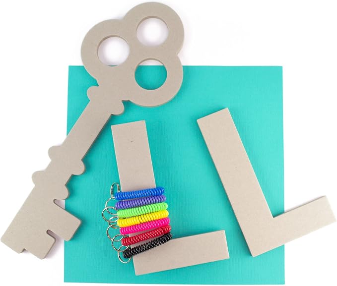 Lucky Line 2” Diameter Spiral Wrist Coil with Steel Key Ring, Flexible Wrist Band Key Chain Bracelet, Stretches to 12”, Rainbow, 5 Pack (4100905)