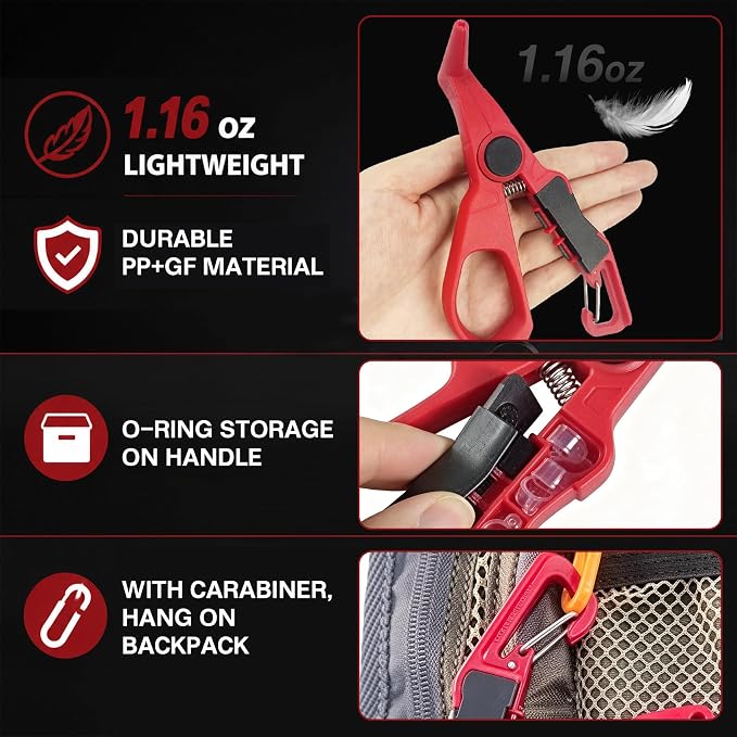 Eupheng Wacky Rig Worm Pliers,Wacky Rig Tools Soft Bait Pliers for 4" Senko,6.8" Flick Shake,Trick Worm,Fishing Worm Rig Kits,Clip Baits Utensil