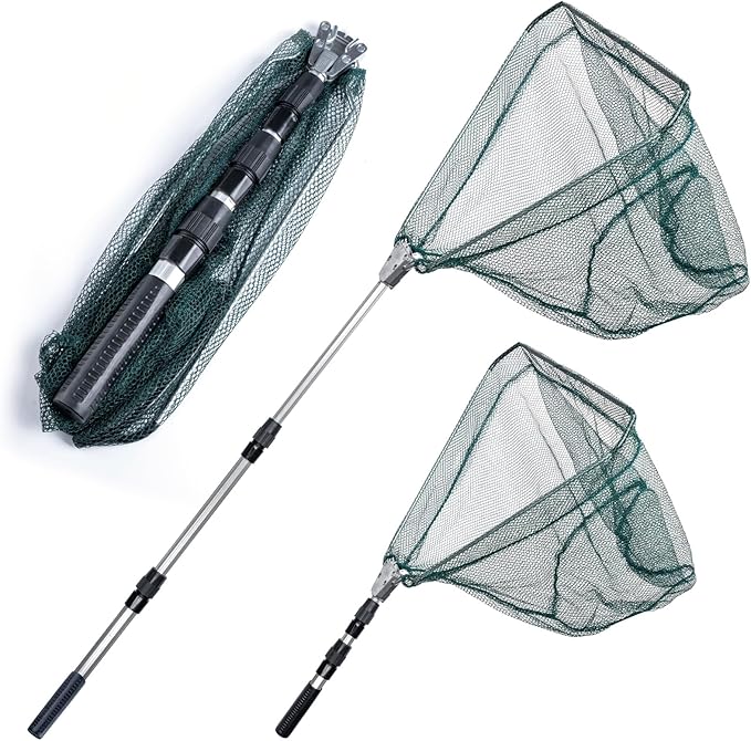 Neween Fishing Net, Foldable Collapsible Telescopic Fish Landing Net, Durable Nylon Material Mesh Landing Net for Easy Catching or Releasing for Trout