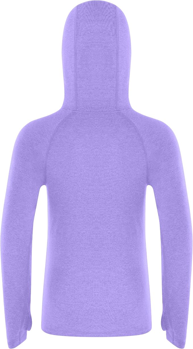 Roadbox Boys Rash Guard Hooded Fishing Shirt, Kids UPF 50+ Long Sleeve Sun Hoodie, Youth UV Protection Beach Swim Shirts