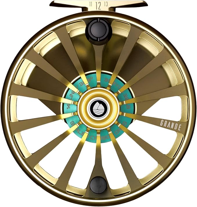 Redington Grande Fly Fishing Reel, Heavyweight Big Game Fly Reels, Freshwater and Saltwater, Super-Torque Drag System, Champagne, 5/6/7