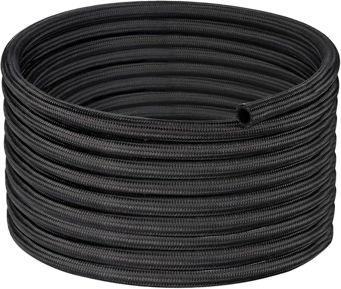 EVIL ENERGY 8AN Fuel Line, AN8 Braided Fuel Hose Nylon CPE 25FT Black