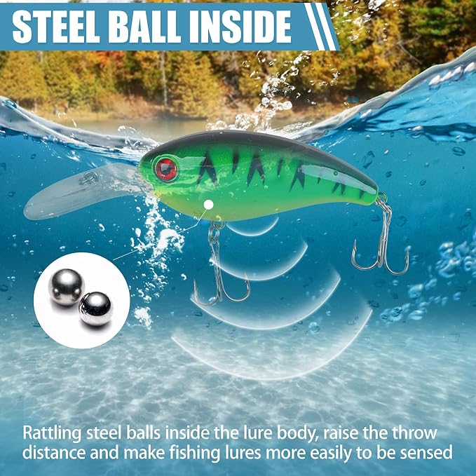 Fishing Lures Hard Bait Minnow Swimbait Crankbait Jerkbait Lure with Treble Hooks 3D Eyes Freshwater Saltwater Fishing Lures for Bass Trout Walleye Pike Catfish