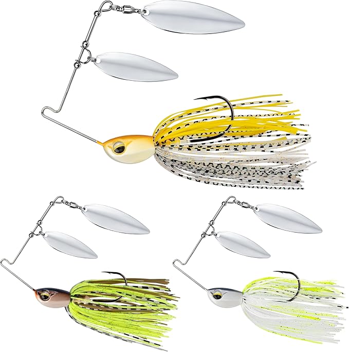 TRUSCEND Swim or Jig Fishing Spinner Baits for Freshwater and Saltwater, Rooster Tail Fishing Lures for Trout Bass Walleye Crappie Salmon Pike, Blade Bait with Copper Blade