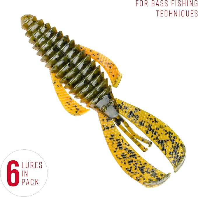 Strike King Rage Bug Fishing Lure, Soft Plastic Grub, Unique Design, Subtle Action