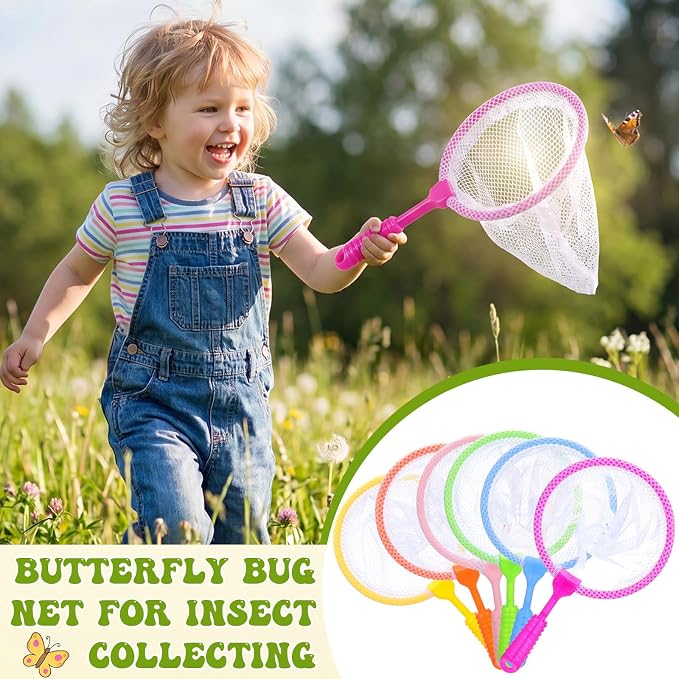 Halloscume 120 Pcs Butterfly Bug Net for Kid Collecting Insect, Fishing Net with Anti Slip Grip, Outdoor Tools for Catching Bugs Fish, Spring Outing Supplies for Kids Nature Exploration