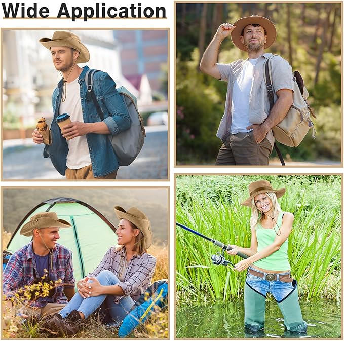 Xtinmee 20 Pcs Boonie Hat Bulk Wide Brim Bucket Hat Safari Hats Outdoor Sun Hats for Hiking Camping with Adjustable Strap