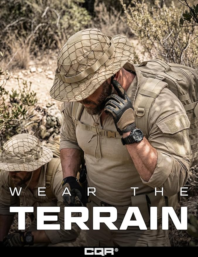 CQR Men's Tactical Boonie Hat, Breathable Packable Sun Hat for Hunting, Hiking, Fishing, Shooting, and Outdoor Activities