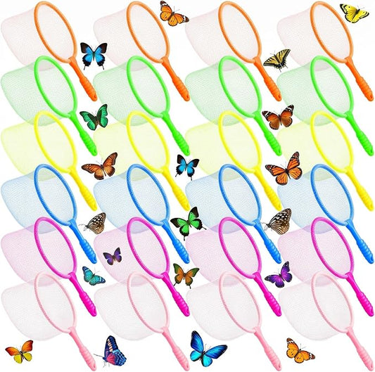 Halloscume 40 Pcs Butterfly Bug Net for Kid Collecting Insect, Fishing Net with Anti Slip Grip, Outdoor Tools for Catching Bugs Fish, Spring Outing Supplies for Kids Nature Exploration