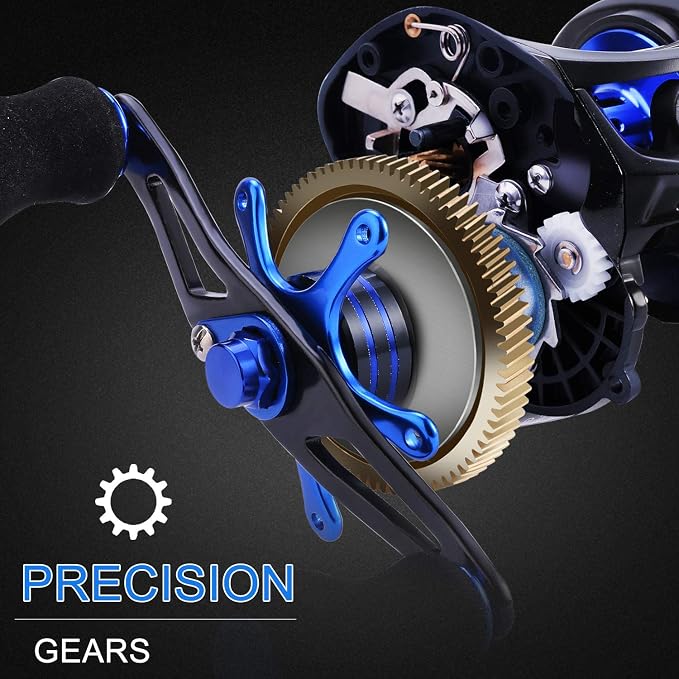 Sougayilang Baitcasting Reel, 7.0:1 Gear Ratio Super Smooth Power, 9 + 1 Shielded Ball Bearings Anti-Corrosion Baitcaster Reel Fishing Reel