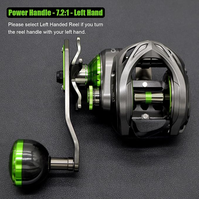 Carbon 380 Baitcasting Fishing Reel, 7.2:1 Gear Ratio, Up to 39 Lbs Max Drag, Magnetic Brake, Lightweight Carbon Fiber Frame and Side Covers, Deep Spool Large Capacity Saltwater Casting Reel