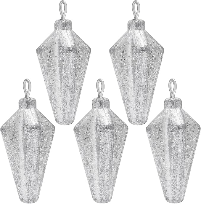 Fishing Pyramid Weights Sinkers Rhombus Quadrangle Lead Triangle Fishing Sinkers Surf Fishing Sinkers for Ocean Saltwater Fishing Casting Gear Tackle 1oz 2oz 3oz 4oz