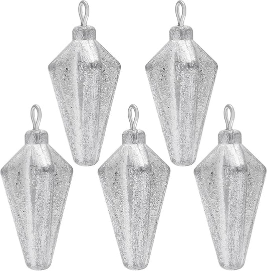 Fishing Pyramid Weights Sinkers Rhombus Quadrangle Lead Triangle Fishing Sinkers Surf Fishing Sinkers for Ocean Saltwater Fishing Casting Gear Tackle 1oz 2oz 3oz 4oz