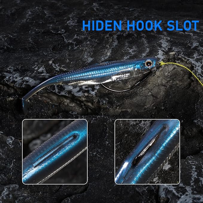 Dr.Fish Paddle Tail Swimbaits, Soft Fishing Lures for Bass Fishing 2.75-4.75 Inches, Freshwater & Saltwater Soft Plastic Baits Swim Shad Bait Minnow Lures Drop Shot