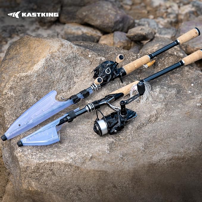 KastKing Megatron Titanium Telescopic Casting & Spinning Fishing Rods, IM7 Graphite Travel Rod with Titanium Solid Tip, Power Transition System, for Freshwater and Inshore Fishing