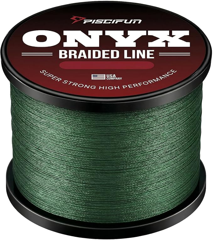 Piscifun Onyx Braided Fishing Line, Superline Abrasion Resistant Braided Lines, Zero Stretch Super Strong, Low Memory, Fast Water Cutting PE Fishing Lines, 6lb-150lb
