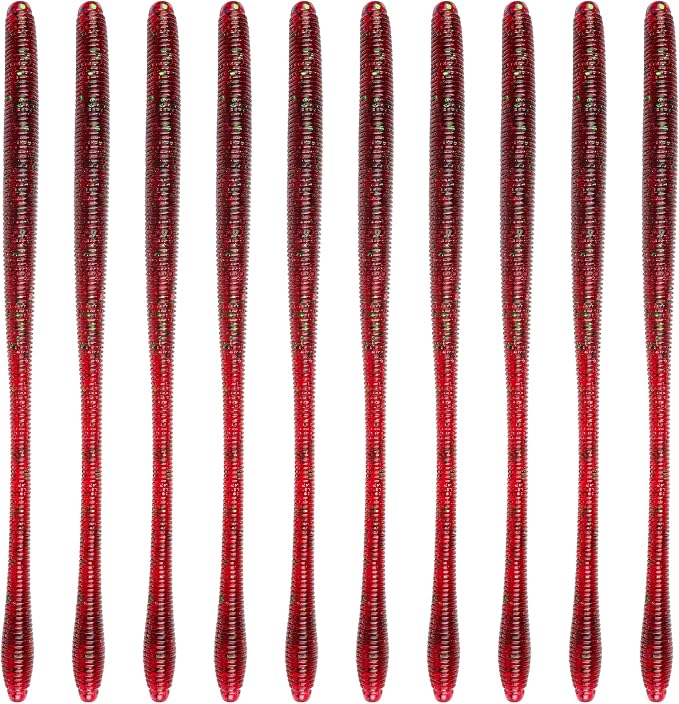 6th Sense – Bounce Worm Bass Fishing Lure Soft Plastic Worm for Wacky Neko Drop Shot Texas Rig