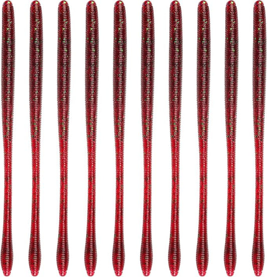 6th Sense – Bounce Worm Bass Fishing Lure Soft Plastic Worm for Wacky Neko Drop Shot Texas Rig