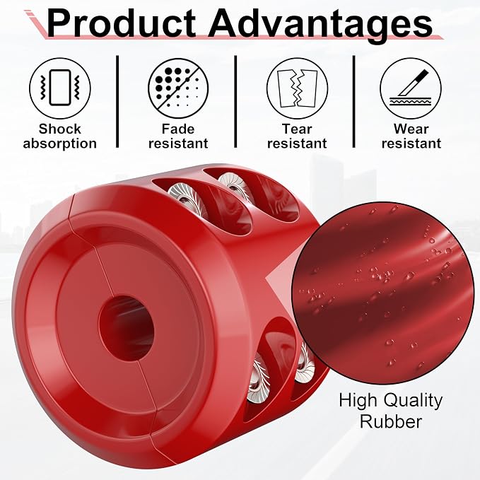 BFXM Winch Stopper for Cable, Rubber Winch Cable Stopper with Allen Wrench to Protect Winch Rope from Wear and Tear, Winch Accessories for ATV, UTV, Truck (Red)