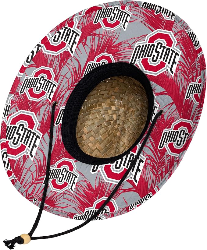 FOCO Men's NCAA College Team Logo Floral Straw Sun Hat
