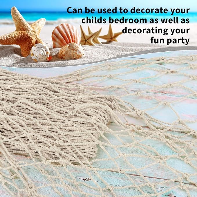 2 Pack Fish Net Decorations for Party