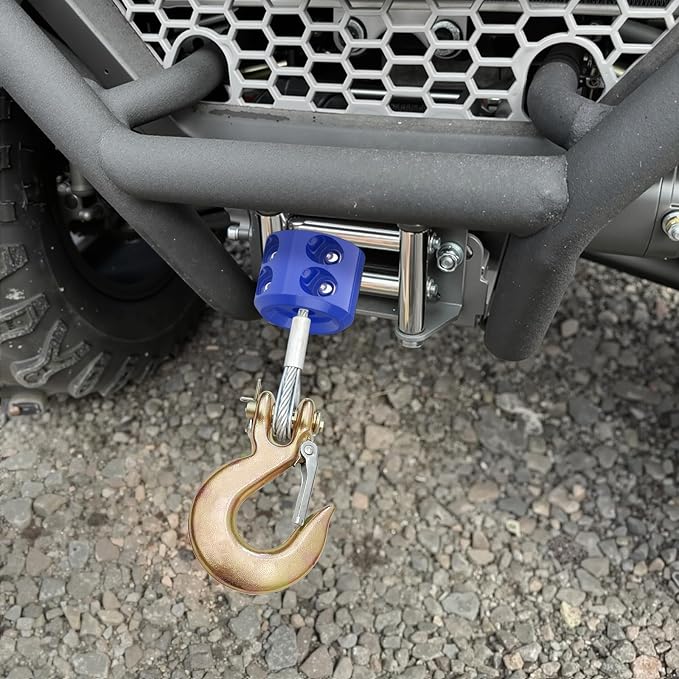 BFXM Winch Stopper for Cable, Rubber Winch Cable Stopper with Allen Wrench to Protect Winch Rope from Wear and Tear, Winch Accessories for ATV, UTV, Truck (Blue)
