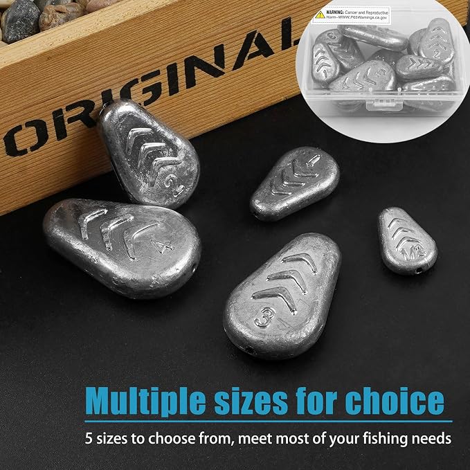 No Roll Sinker Fishing Weights, No Snag Flat Inline Catfish Sinkers Weights Saltwater Surf Fishing Rigs Catfishing Tackle