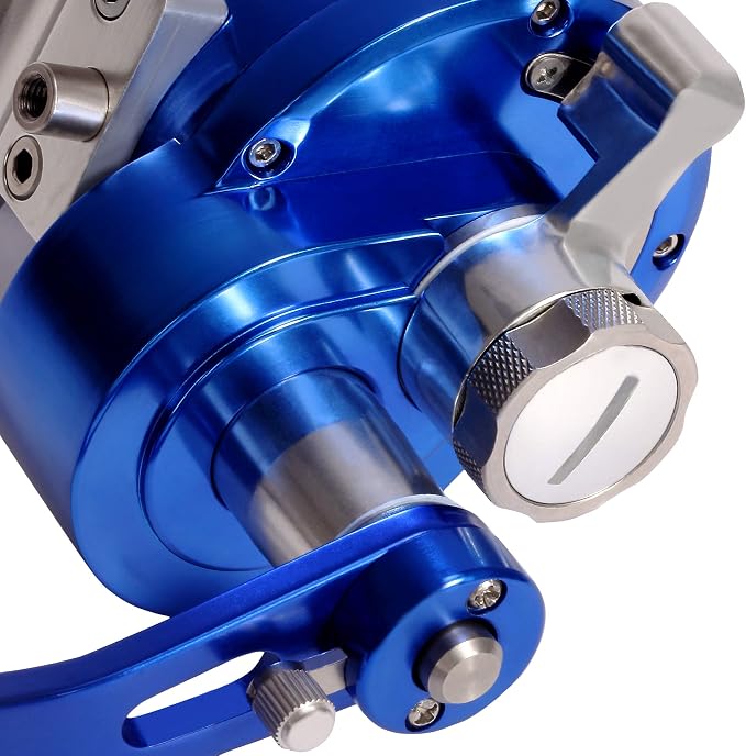 Saltwater Jigging Big Game Fishing Reel CNC Machined 2 Speed 44lbs Lever Drag Deep Sea Boat Trolling Fishing Right Handed Only