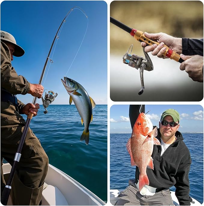 CastX Professional Telescopic Fishing Rod and Reel Combo, Carbon Fiber with EVA Grip, Spinning Reel, Carrying Case, Saltwater Freshwater Fishing Kit with Tackle