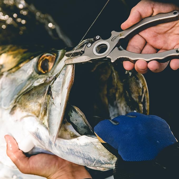 Gambler danco Premio Titanium Fishing Pliers, with Lanyard & Leather Sheath, Saltwater-Resistant Pliers for Offshore and Inshore Anglers, Multiple Sizes and Colors Available