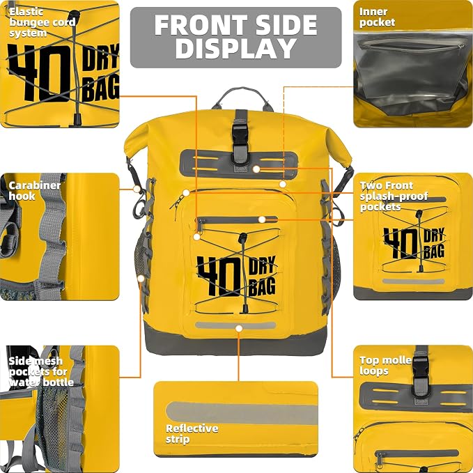 MORXPLOR Dry Bag Waterproof,5L/10L/20L/30L/40L/55L Roll Top Dry Bag Backpack with WaterProof Phone Case for Swim,Kayak