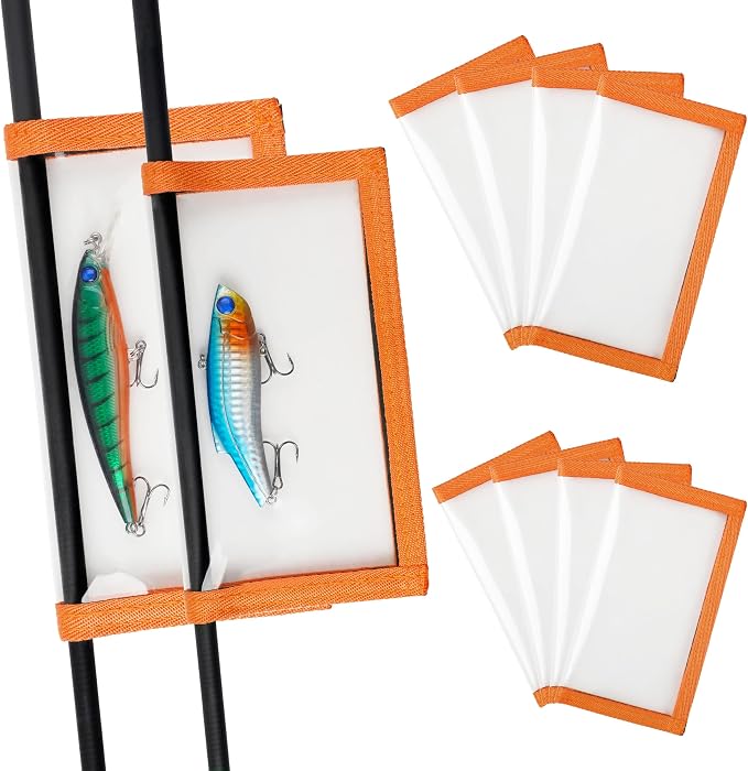 AGOOL Fishing Lure Wraps 5/10 Packs Durable Clear PVC Lure Covers Keeps Fishing Safe Easily See Lures Fishing Hook Covers Bait Storage Keeps Children, Pets and Fishermen Safe from Sharp Hook