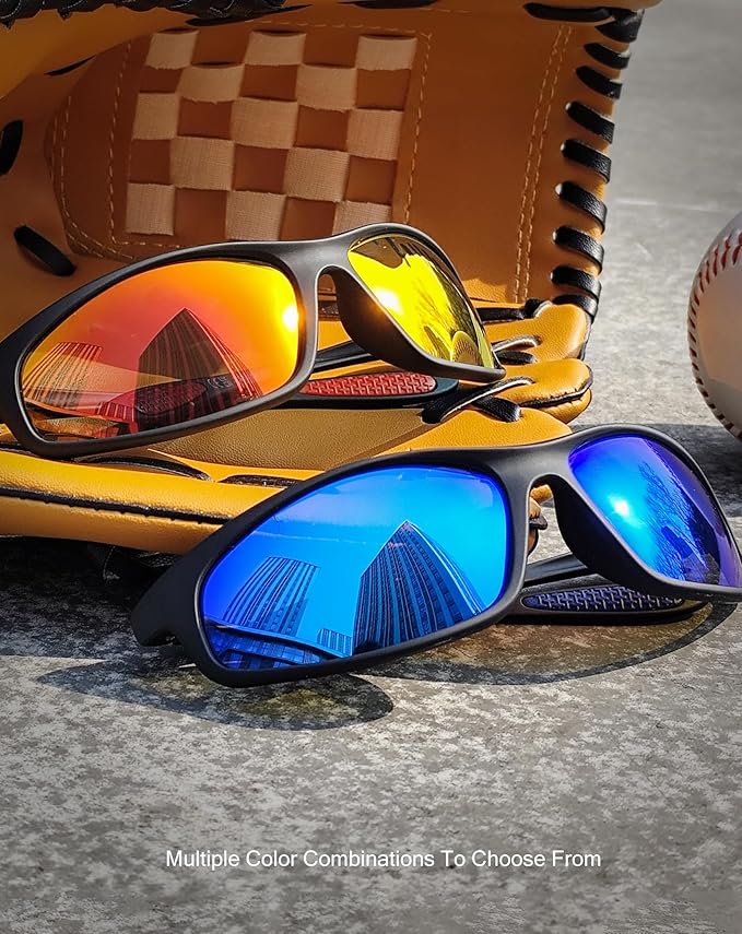 KALIYADI Mens-Sunglasses Polarized Sunglasses-Men Sports: Sport Sun Glasses for Running Cycling Fishing with UV Protection