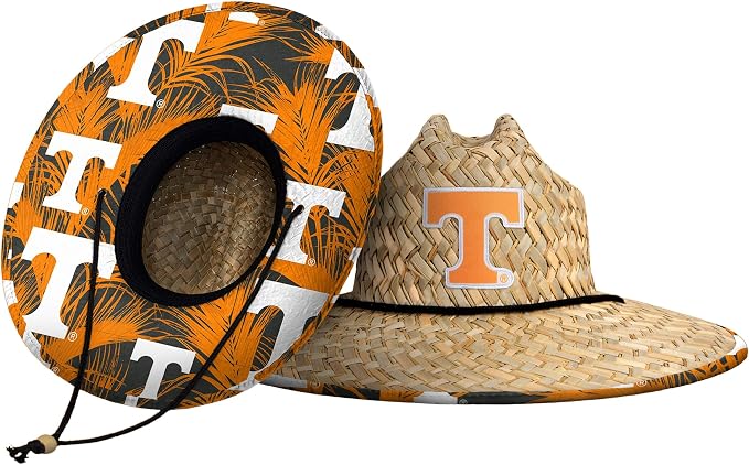 FOCO Men's NCAA College Team Logo Floral Straw Sun Hat