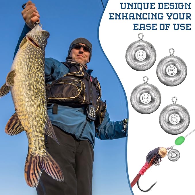 24 Pieces Fishing Disc Sinkers Weights Disc Sinker Fishing Sinkers Weights for Saltwater Catfishing Trolling Surf Tackle