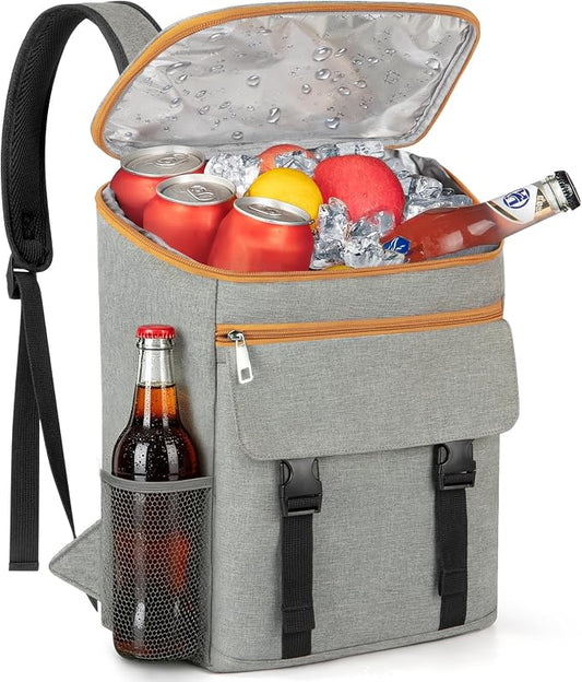 Backpack Cooler - 30 Cans Insulated Cooler Backpack for Men & Women Portable Leak Proof Lunch Backpack Cooler Bag for Beach Picnic Travel Work Camping Hiking-Grey