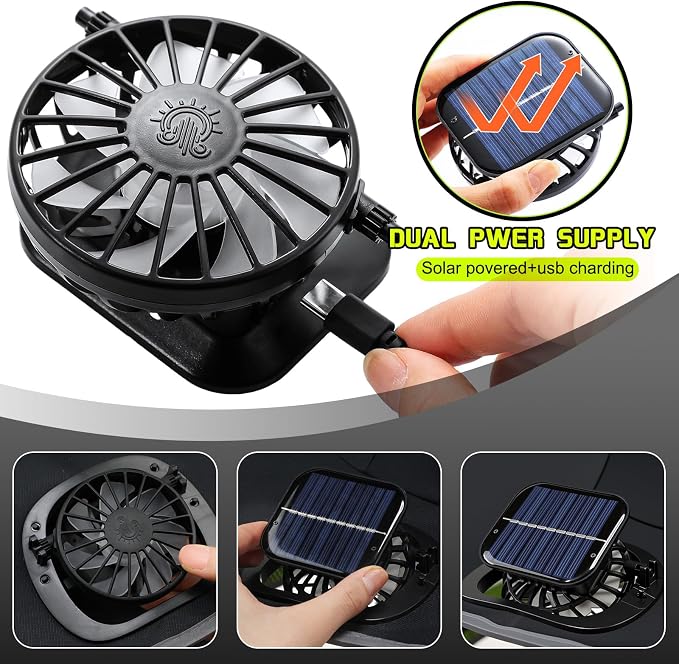 Solar Hat with Fans, Wide Brim Cooling Sun Hat with Removable Dual Fans USB Charging Neck Cover for Outdoor Fishing