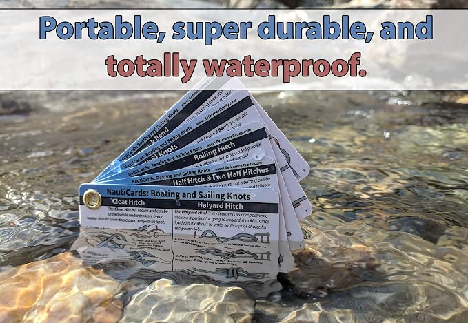 ReferenceReady Boating and Sailing Knot Cards - Waterproof Guide to 20 Nautical Knots