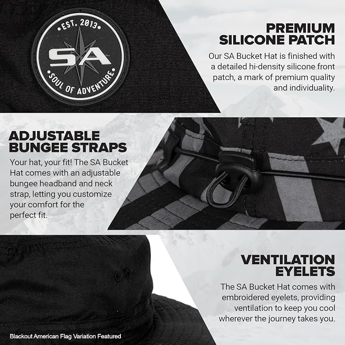 Soul of Adventure Bucket Hat | UV 50+ for Adults | Sun Protection with Adjustable Fit, Moisture-Wicking Fabric