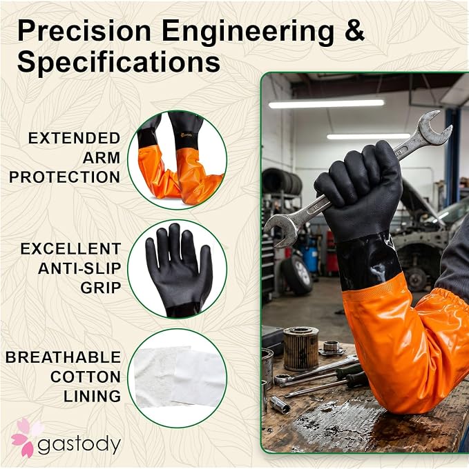 Gastody™ - Chemical Resistant Gloves, Reusable,Heavy Duty Safety Work Gloves,Resist Acid,Oil,Alkali - S-M-L-XL-XXL Size