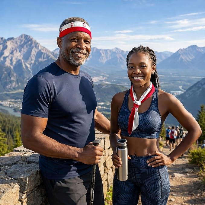 Tie Headband for Women & Men, Flag Patterned Sports Sweatband Head Wrap, Hair Bandana Accessory, 40" x 2.4"