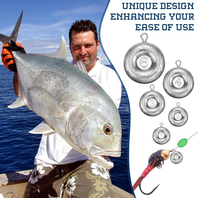 24 Pieces Fishing Disc Sinkers Weights Disc Sinker Fishing Sinkers Weights for Saltwater Catfishing Trolling Surf Tackle