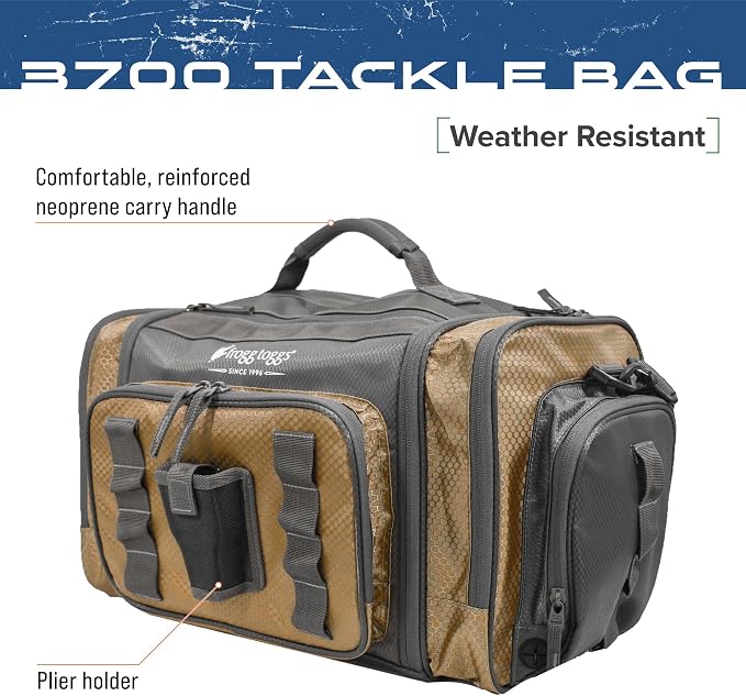 FROGG TOGGS Heavy Duty Fishing Tackle Duffle Bag, Solid Brown Elements, 3700