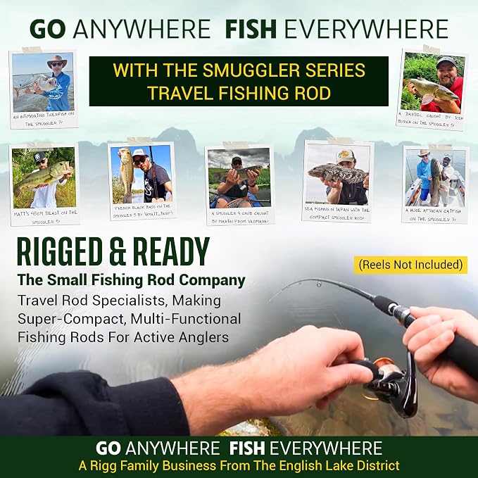 Rigged and Ready Smuggler Series™ Travel Fishing Rods. Super Compact, 1 Spinning Rod and Reel Combo, 4 Spin, 1 Casting Rod + Cases. 2, 3 or 4 Tips. Spin and General Freshwater - Saltwater Fishing