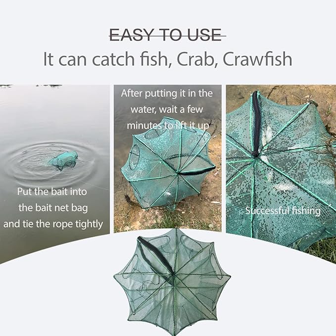 Foldable Minnow Trap,Crab Trap,Fishing Net,Bait Cage for Crabs Minnow Lobster Shrimp Crawfish