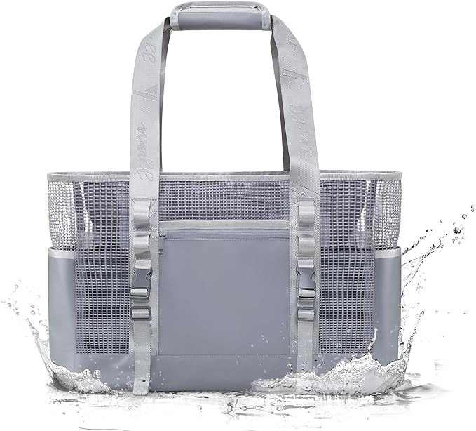 Yarwo Boat Gear Tote Bag, 35.5L Waterproof Boat Accessories Organizer with Marine-grade Coated Mesh and Wet Dry Pockets