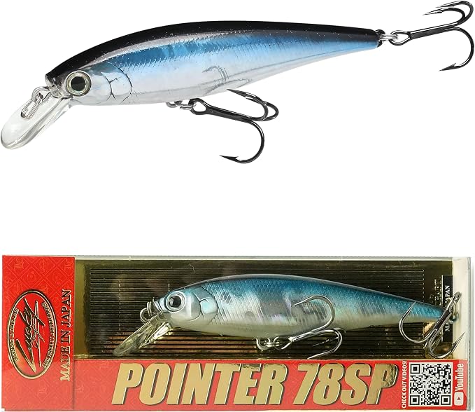 LUCKY CRAFT Pointer 78SP Fishing Lures, 3” Jerkbait Freshwater Bass & Trout Lures, Suspending 4ft–5ft Depth, Jerkbait with Walk-the-Dog Action, Precision Bass Fishing Gear and Accessories